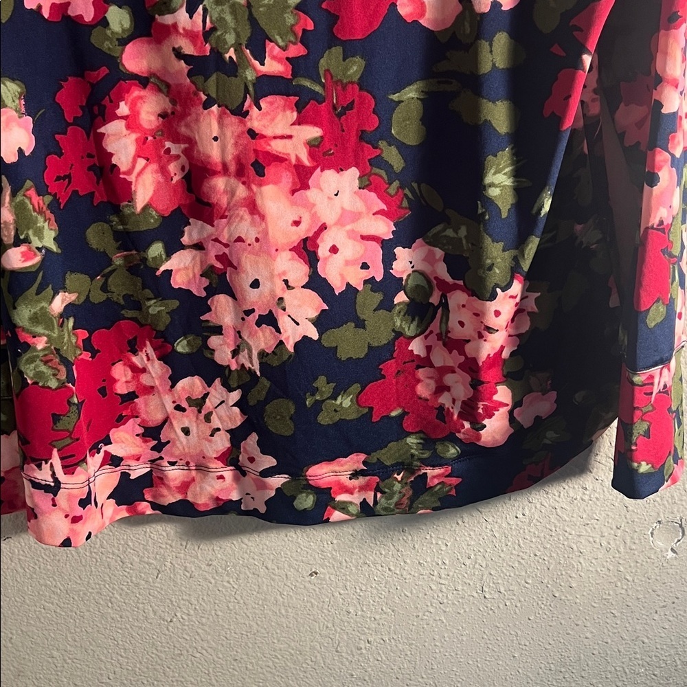 Floral Women's Top - Pink and Green - Picture 8 of 8